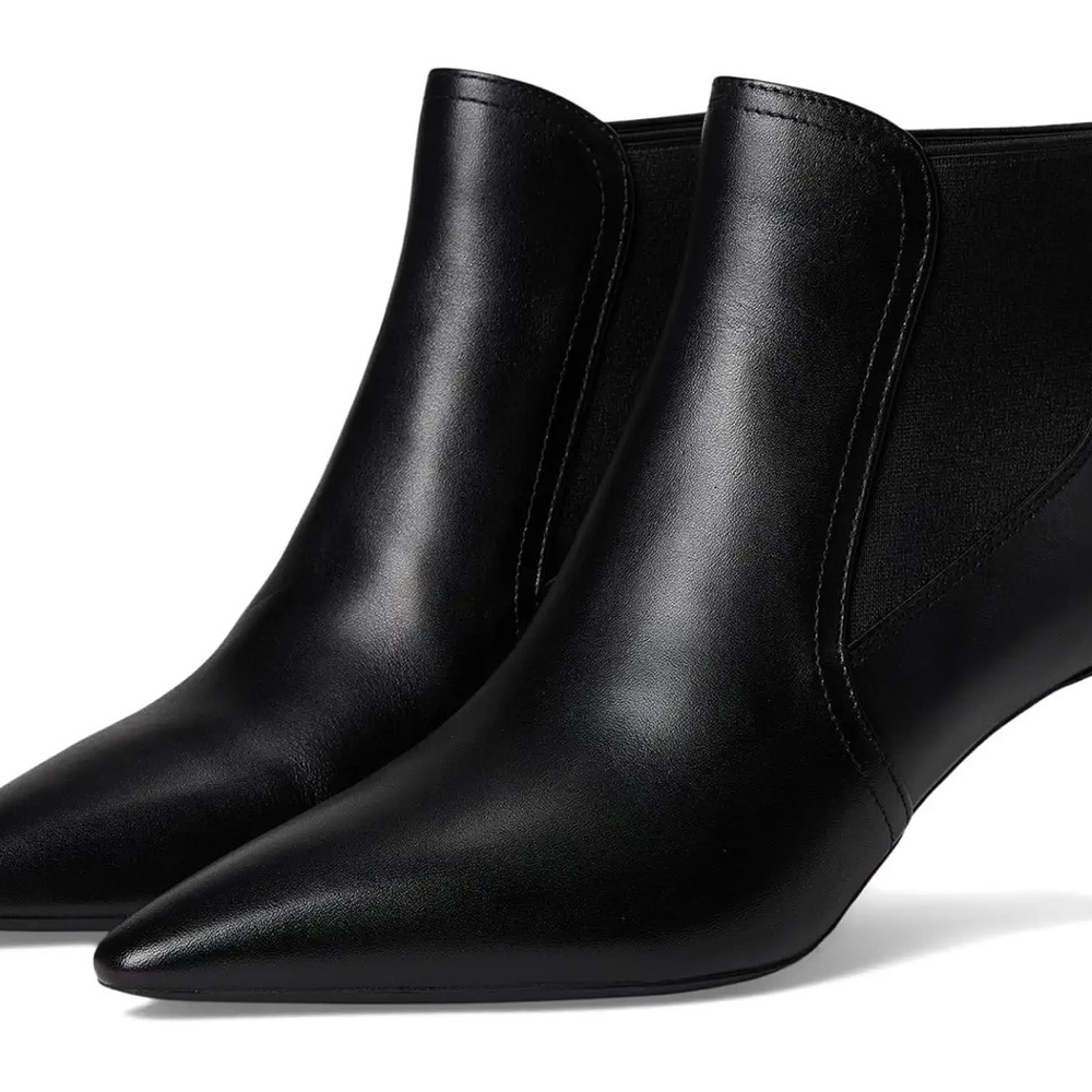 Cole Haan Black Pointed-Toe Slip-On Ankle Booties
